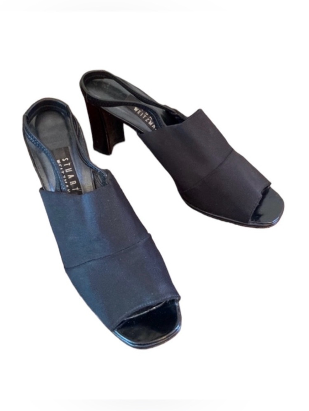 Stuart Weiztman Synergy 90’s Black 9.5 Clean Girl Office Siren Sling Back Heels